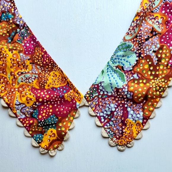 Kika Vargas for Target Anemone Floral Print Scallop Edge Collar M/L NWT - Picture 4 of 5